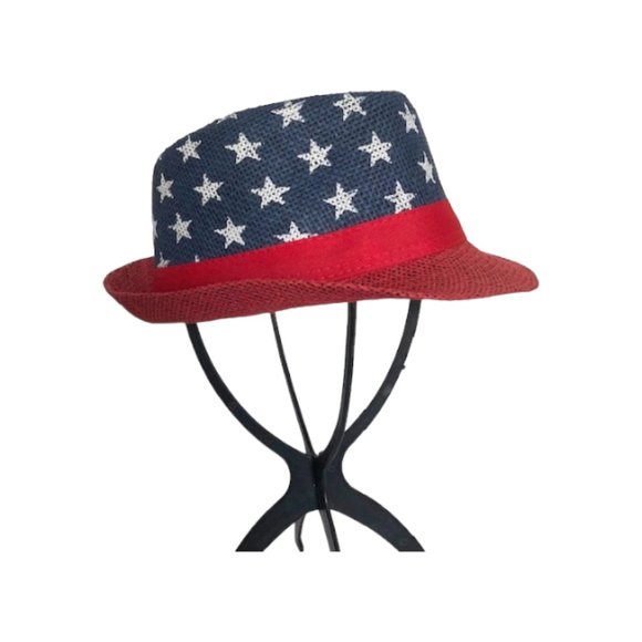 Jacobson STARS & STRIPES FEDORA w/RED GROSGRAIN BAND - Picture 3 of 7